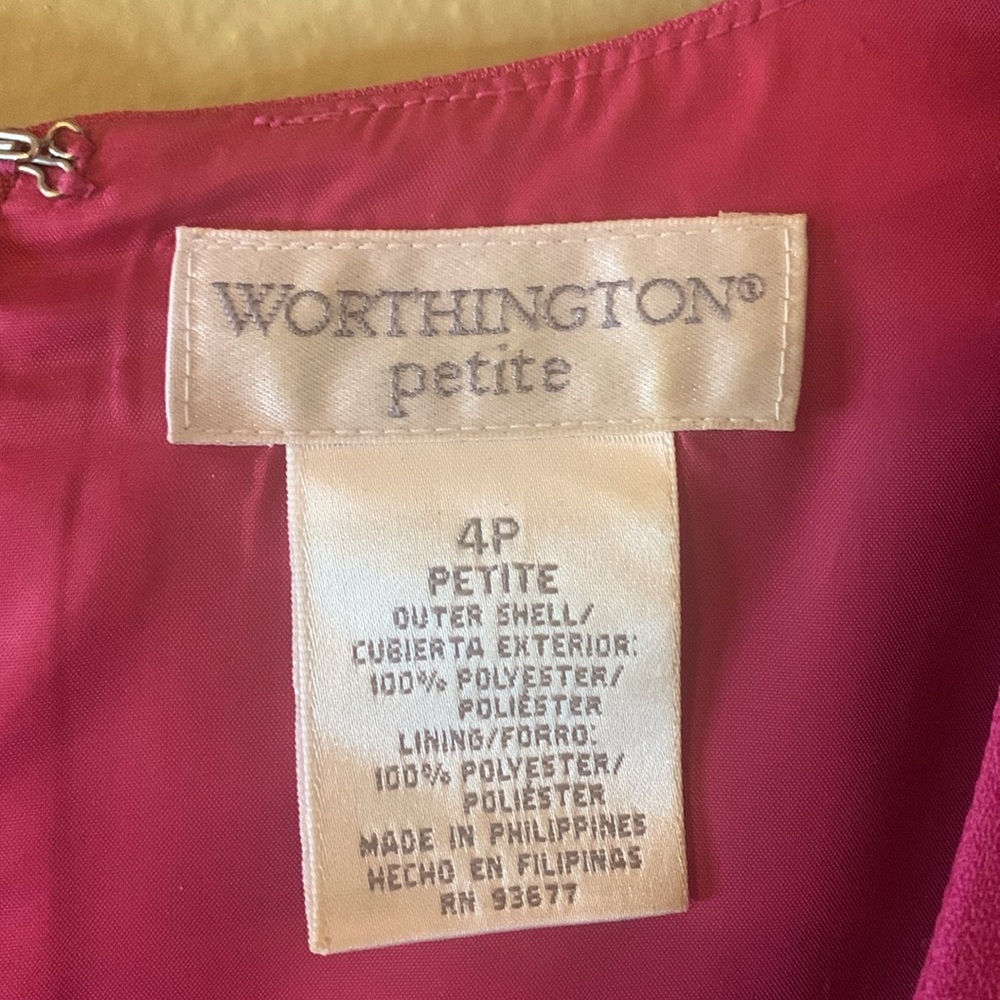 Worthington Petite Pink Dress Baby Doll Size 4P Used - Picture 4 of 4